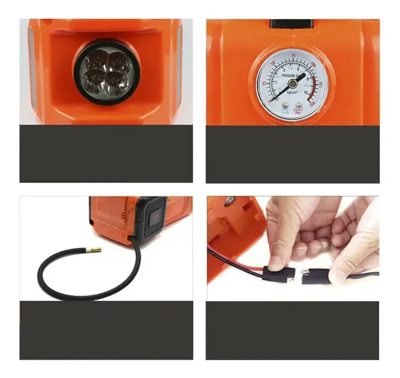 Kit Macaco Elétrico Hidráulico 5T 4 em 1 + Compressor de Ar + Chave de Impacto + Cabo de Alimentação imagem 5