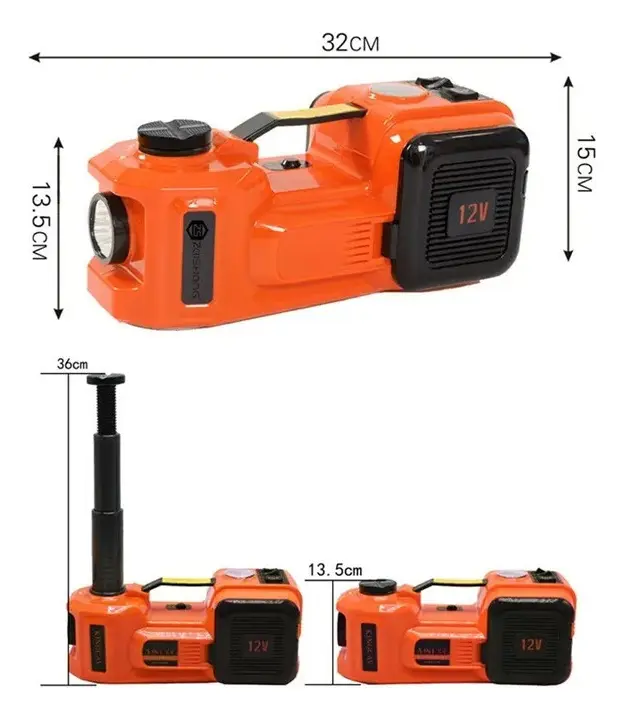 Kit Macaco Elétrico Hidráulico 5T 4 em 1 + Compressor de Ar + Chave de Impacto + Cabo de Alimentação imagem 6